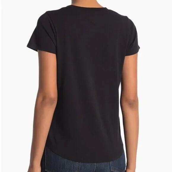 NWT Madewell Curved Hem Relaxed Fit Cotton Short Sleeve T-Shirt XXS Black #2951 - Picture 4 of 12